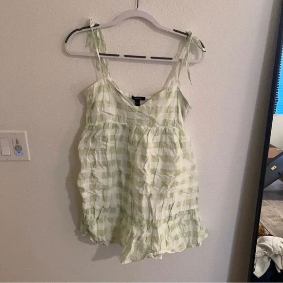 Forever 21 | gingham green mini sun dress - Picture 2 of 3